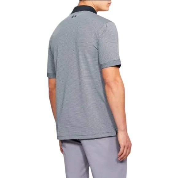 Under Armour Heatgear Golf Polo Shirt Men's Size XXL 2XL Gray White Stripe NWT - Picture 5 of 8